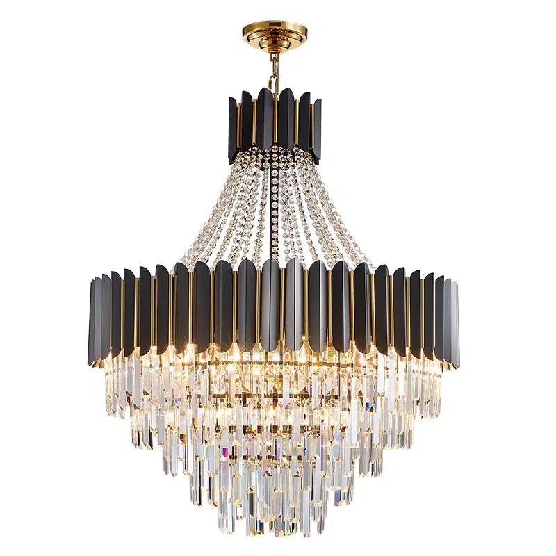 Freyza - AureliaCrystal | Elegant Dimmable Black Gold Chandelier Pendant Light