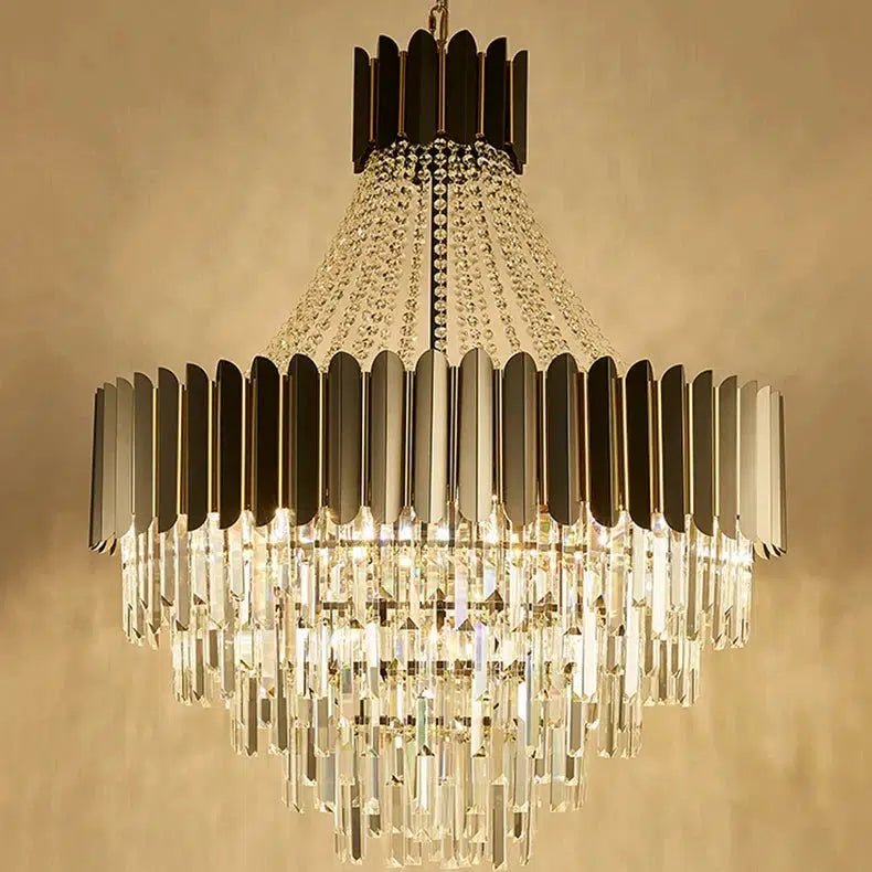 Freyza - AureliaCrystal | Elegant Dimmable Black Gold Chandelier Pendant Light