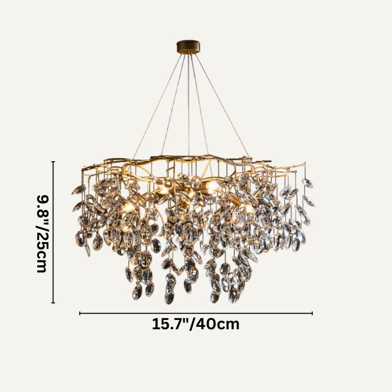 Freyza - Elegant Sophisticated Copper and Glass Chandelier