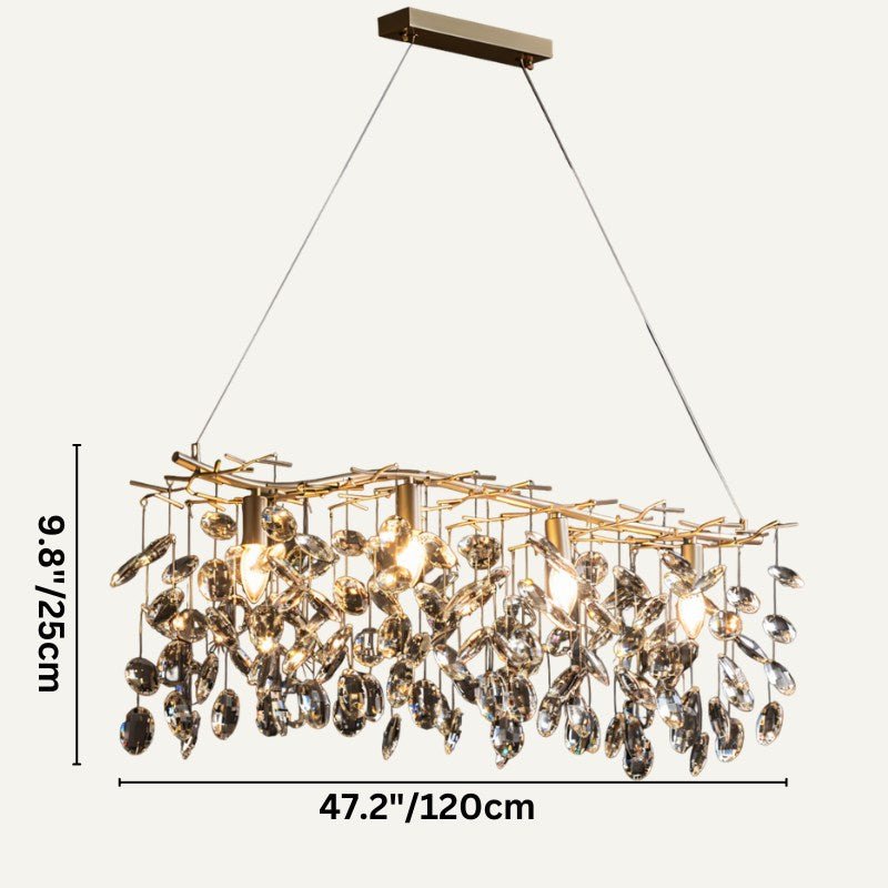 Freyza - Elegant Sophisticated Copper and Glass Chandelier