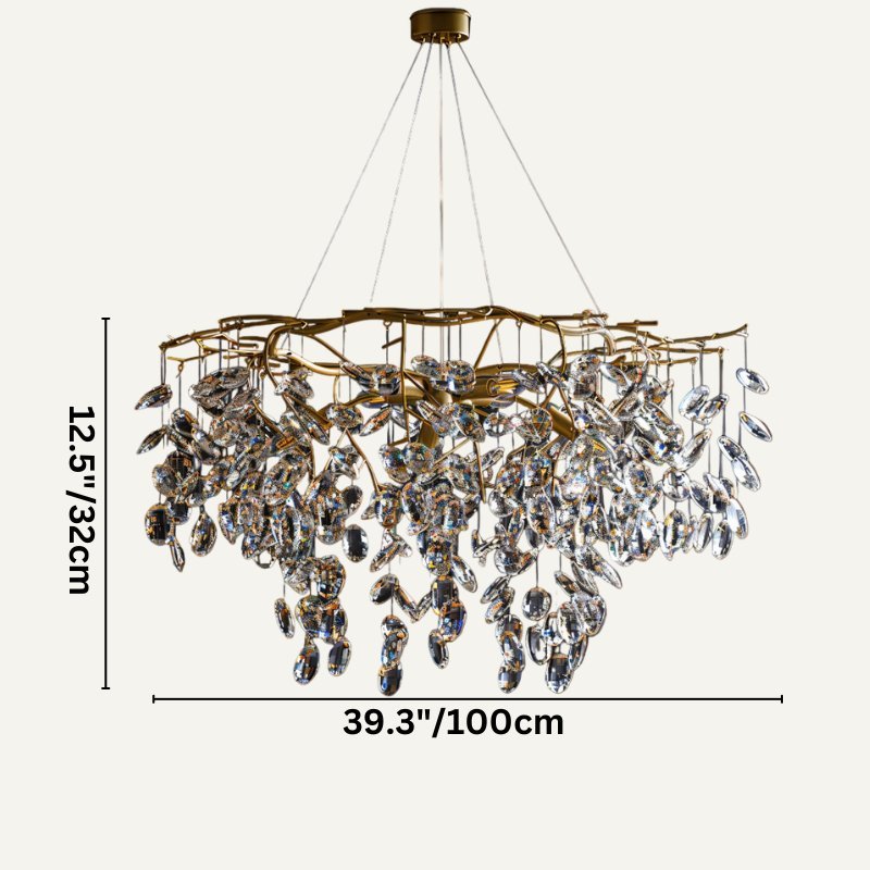 Freyza - Elegant Sophisticated Copper and Glass Chandelier