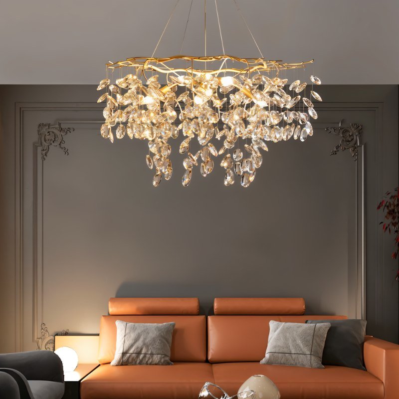 Freyza - Elegant Sophisticated Copper and Glass Chandelier