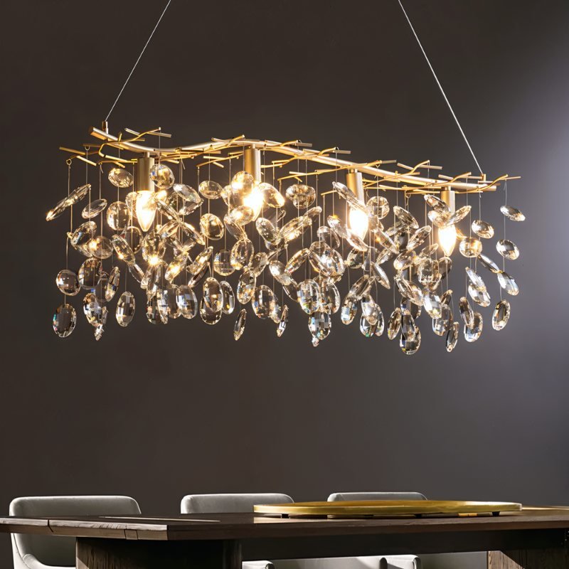Freyza - Elegant Sophisticated Copper and Glass Chandelier