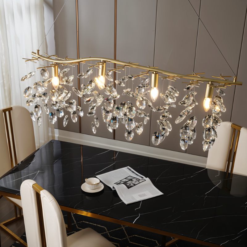 Freyza - Elegant Sophisticated Copper and Glass Chandelier