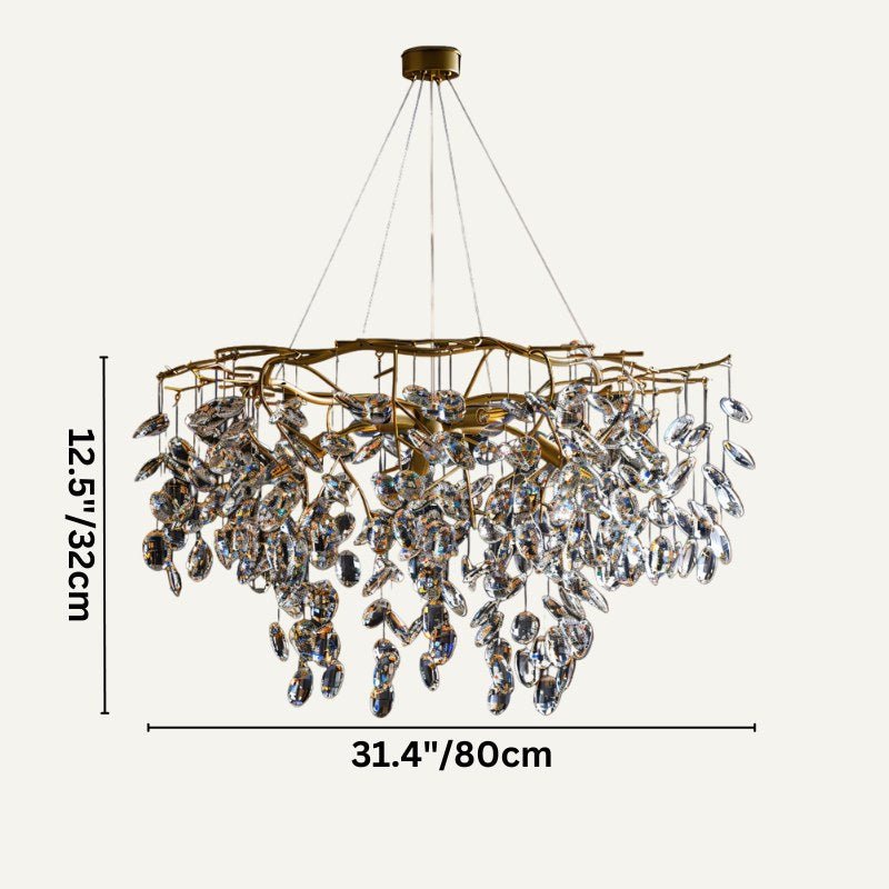 Freyza - Elegant Sophisticated Copper and Glass Chandelier