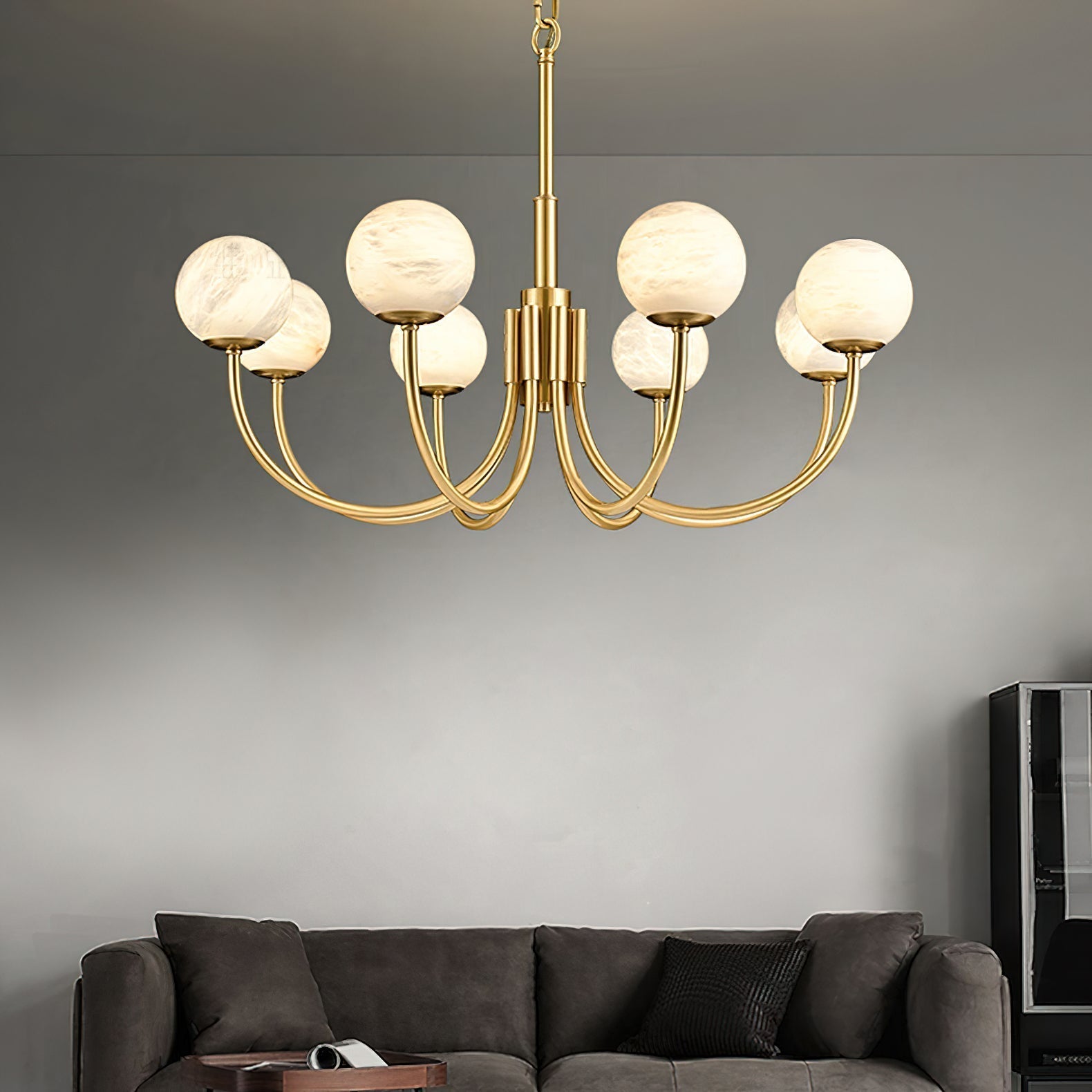 Freyza | Mjolkuvys Globe Brass Brass Chandelier – Dining Room Living Room