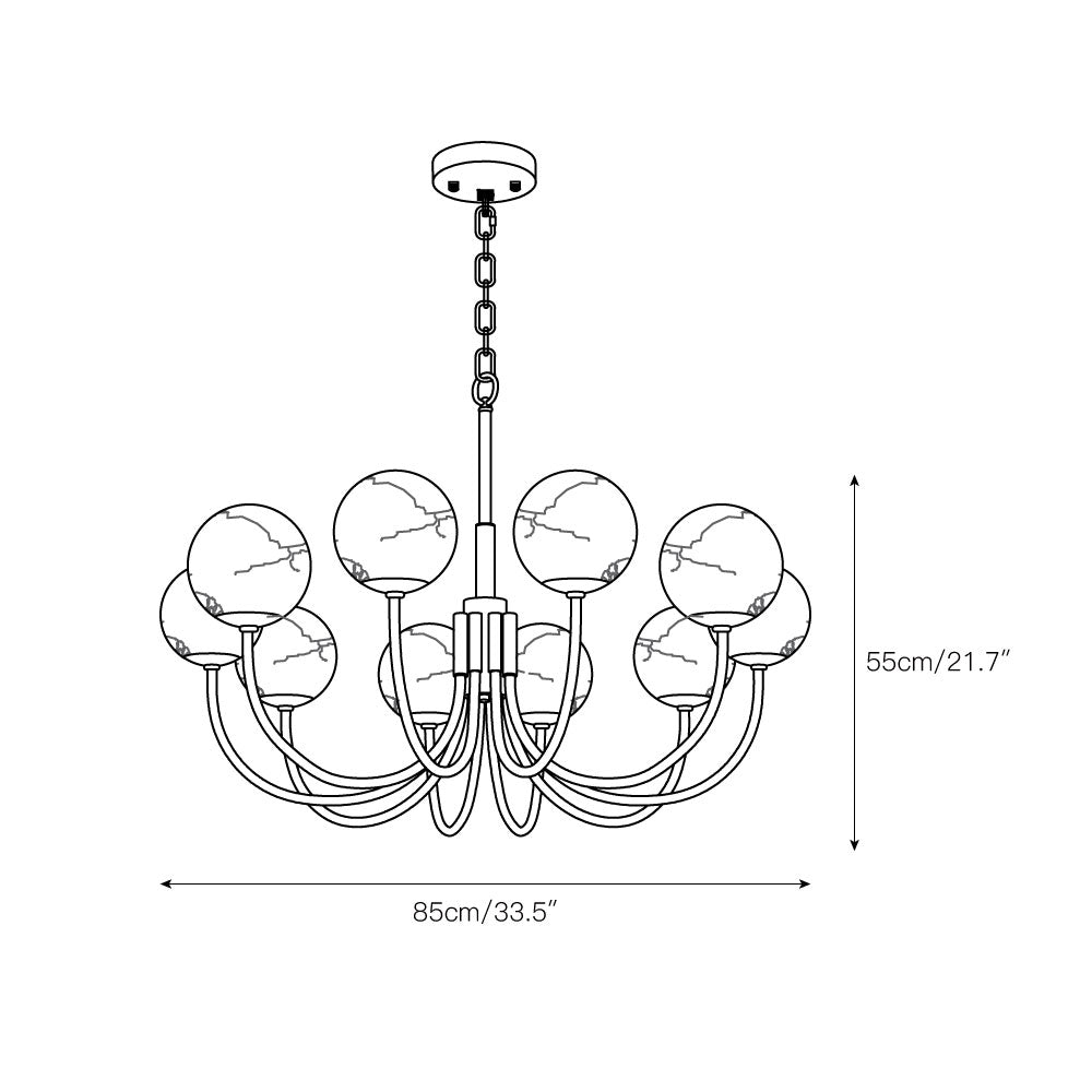Freyza | Mjolkuvys Globe Brass Brass Chandelier – Dining Room Living Room