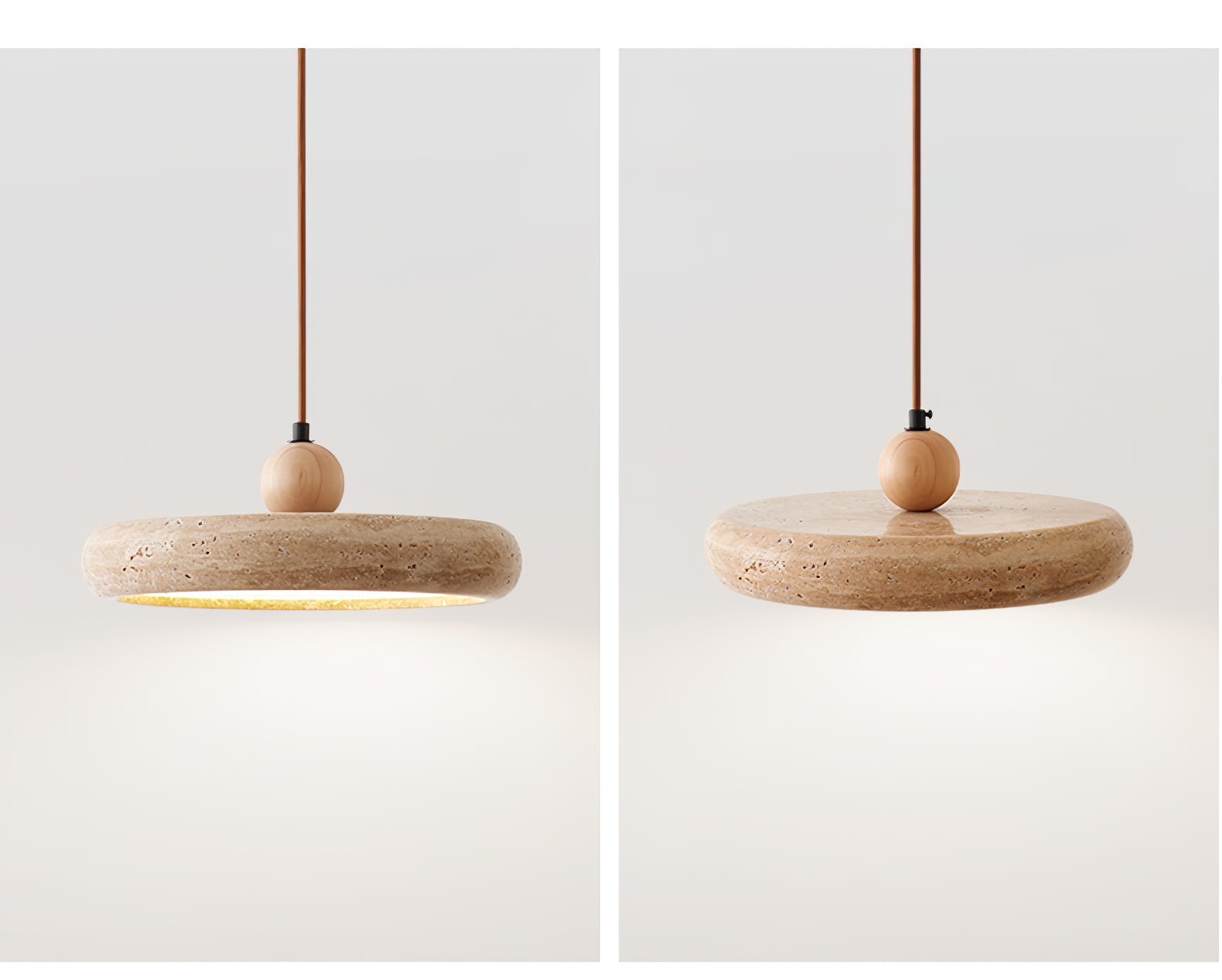 Freyza | Zesolor minimalistische Pendelleuchte aus Travertin – Minimalistische Küche und Esszimmer