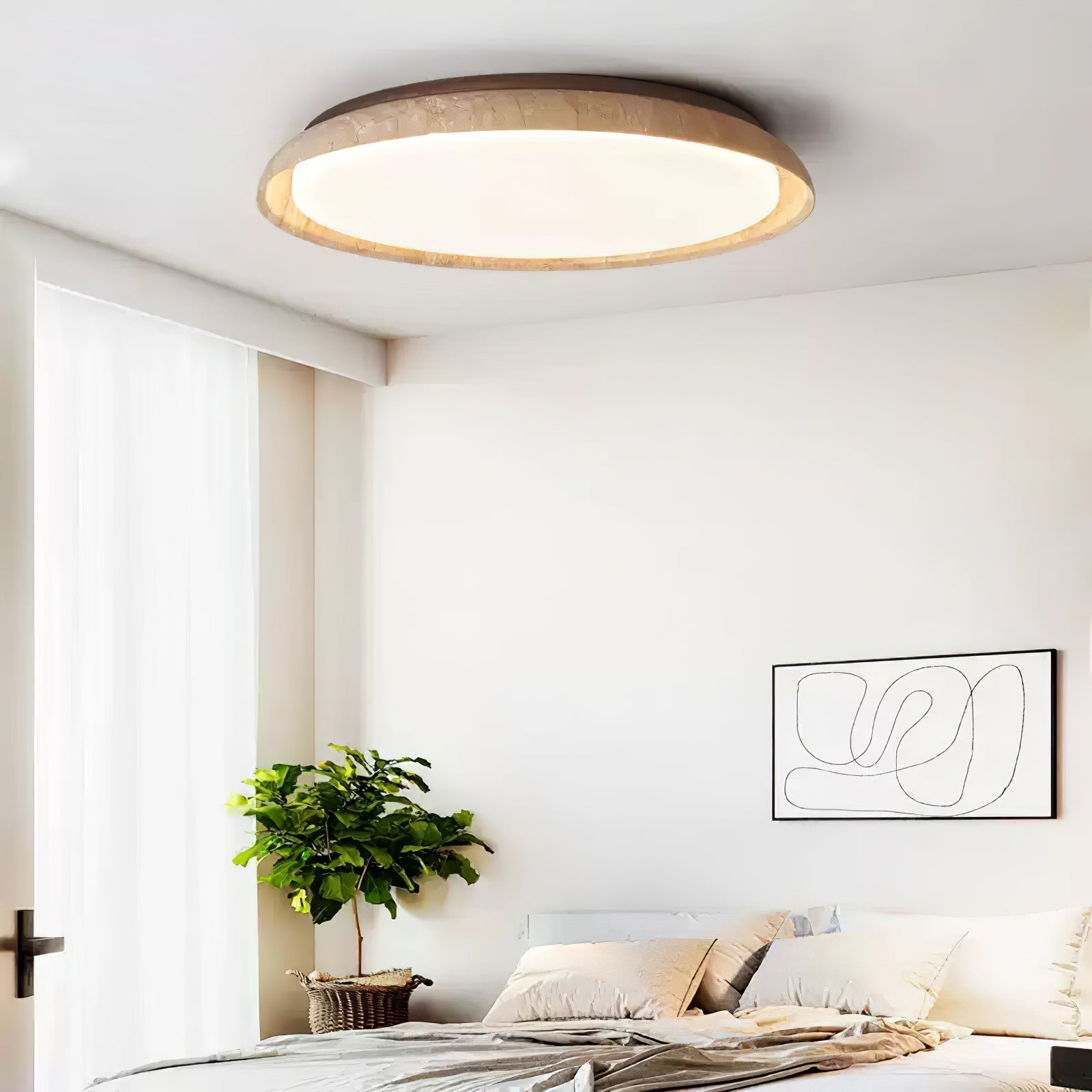 Freyza | Plafonnier Elvinila en travertin à bord annulaire – chambre, salon