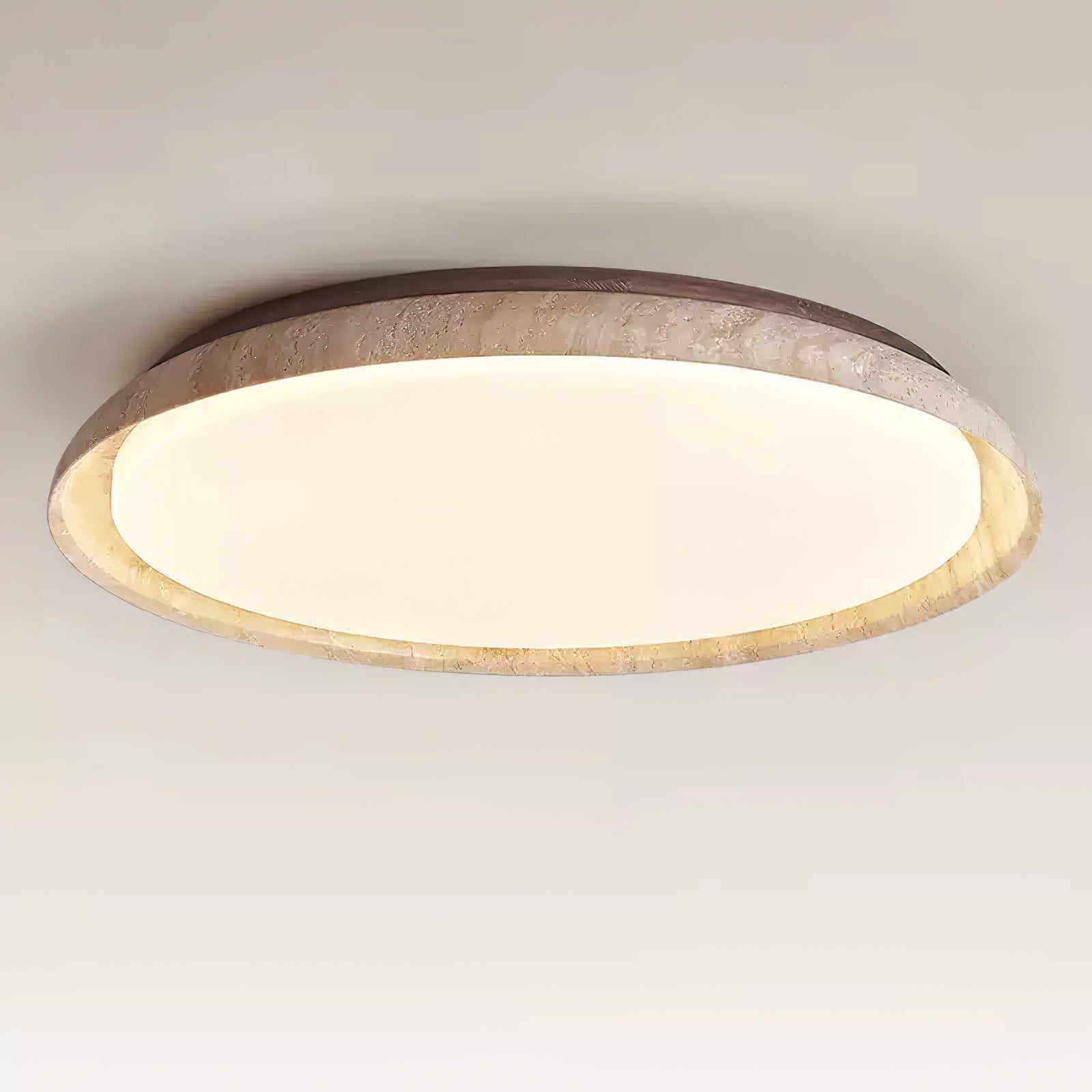 Freyza | Plafonnier Elvinila en travertin à bord annulaire – chambre, salon