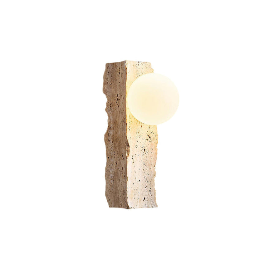 Freyza | Aureum Glass Travertine Glass Wall Light – Bedroom Hallway
