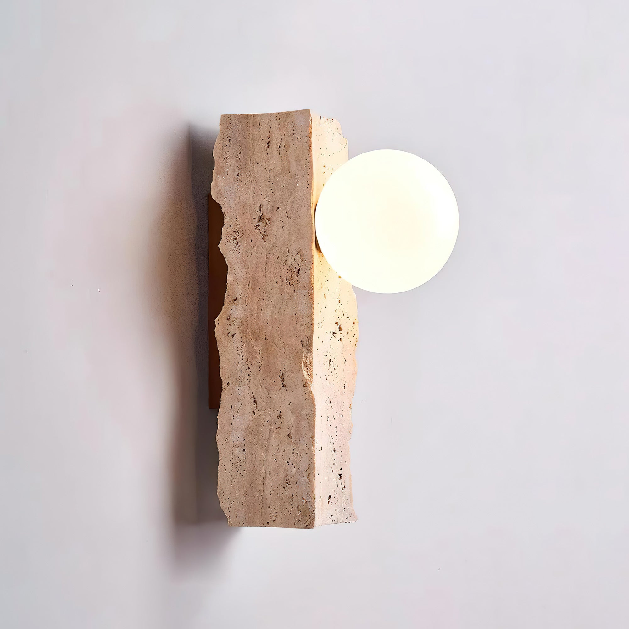 Freyza | Aureum Glass Travertine Glass Wall Light – Bedroom Hallway