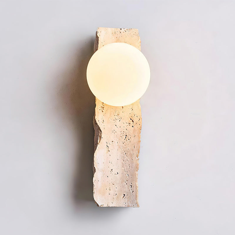 Freyza | Aureum Glass Travertine Glass Wall Light – Bedroom Hallway