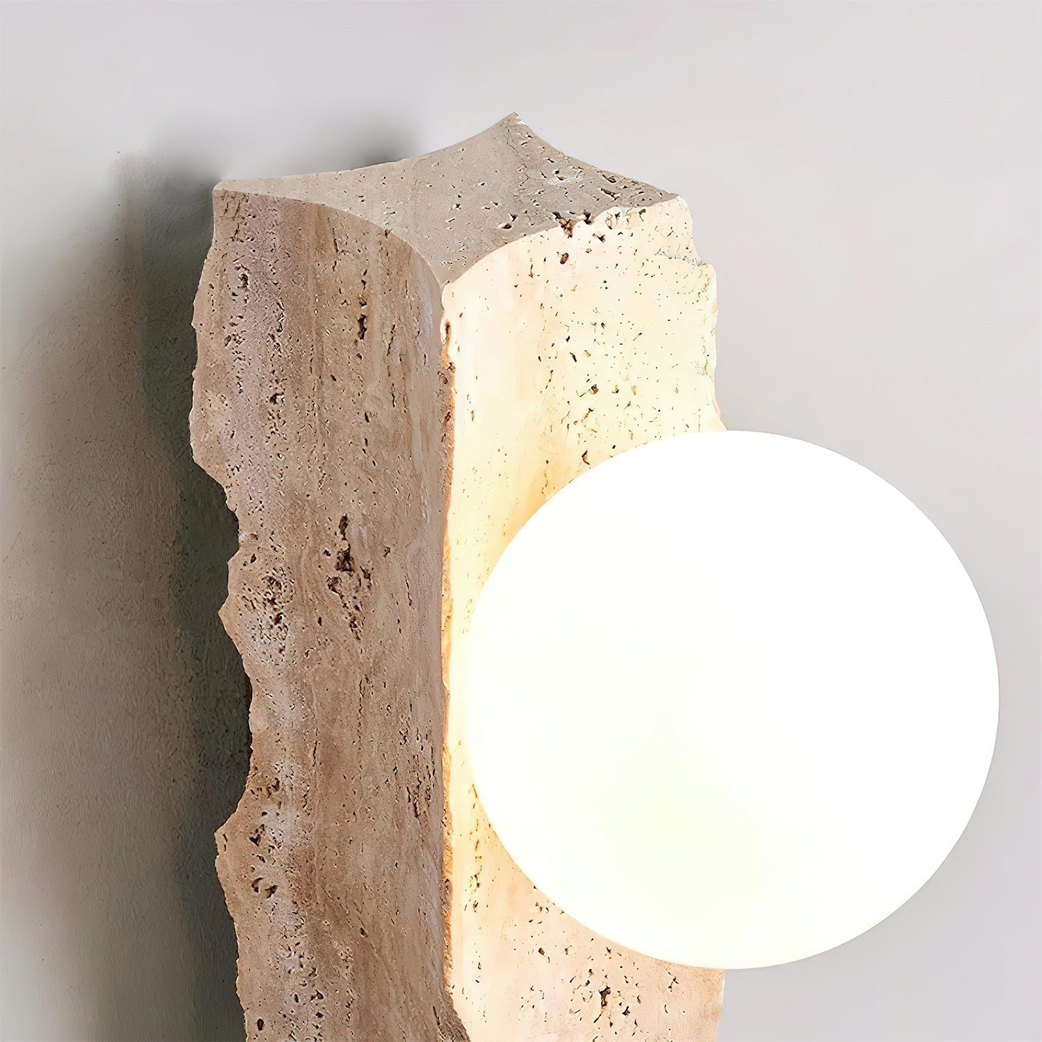 Freyza | Aureum Glass Travertine Glass Wall Light – Bedroom Hallway