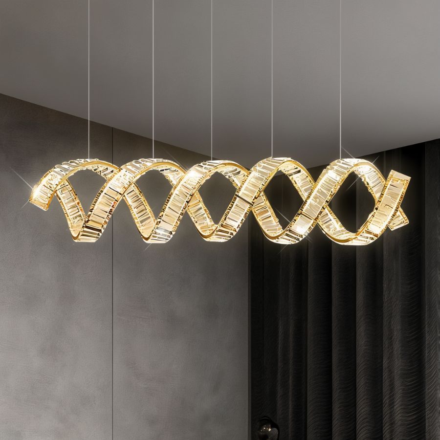 Freyza - AuroraGlow | Elegant Gold Crystal Modern Chandelier Light