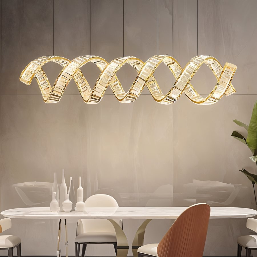 Freyza - AuroraGlow | Elegant Gold Crystal Modern Chandelier Light