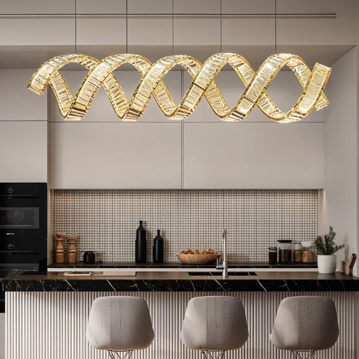 Freyza - AuroraGlow | Elegant Gold Crystal Modern Chandelier Light