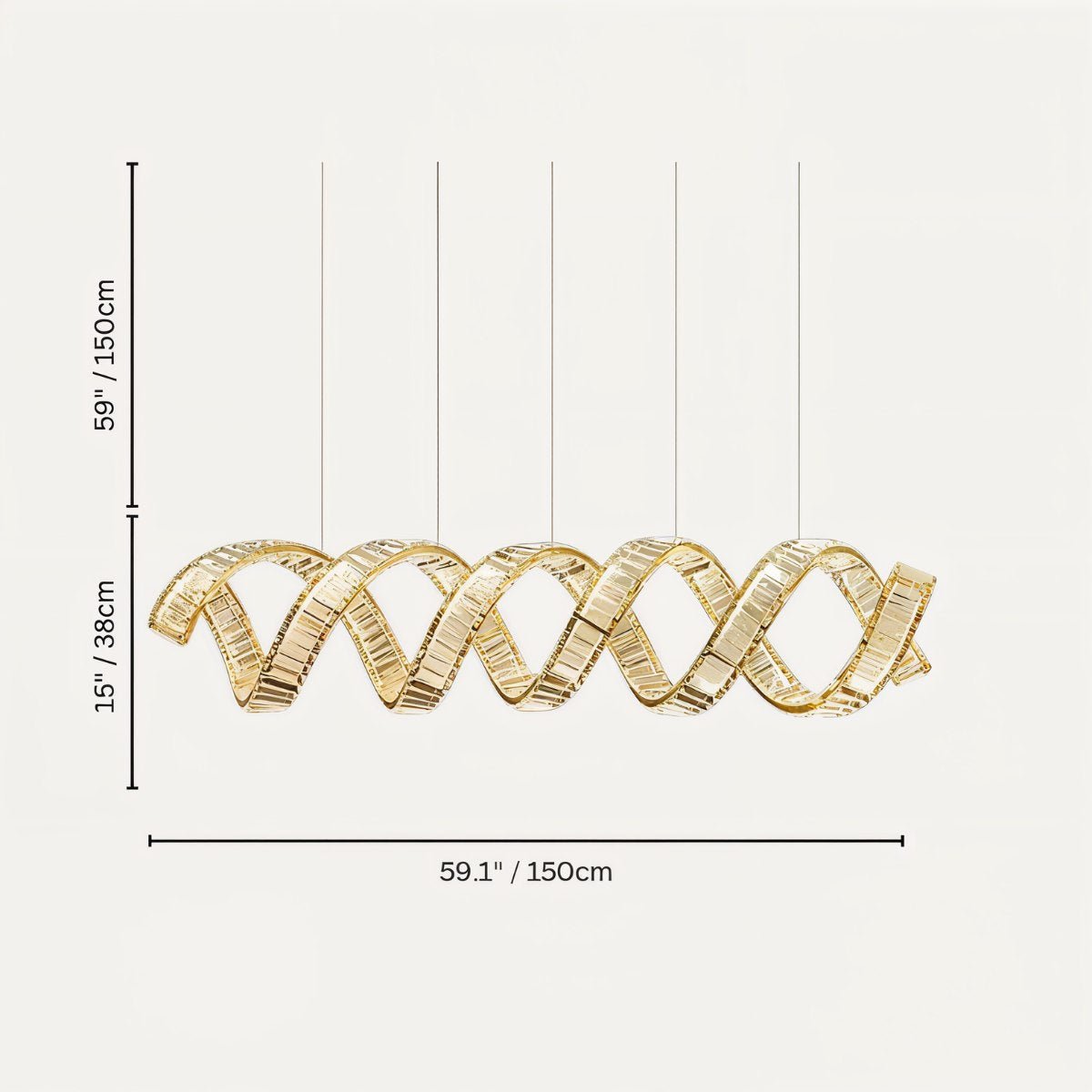 Freyza - AuroraGlow | Elegant Gold Crystal Modern Chandelier Light