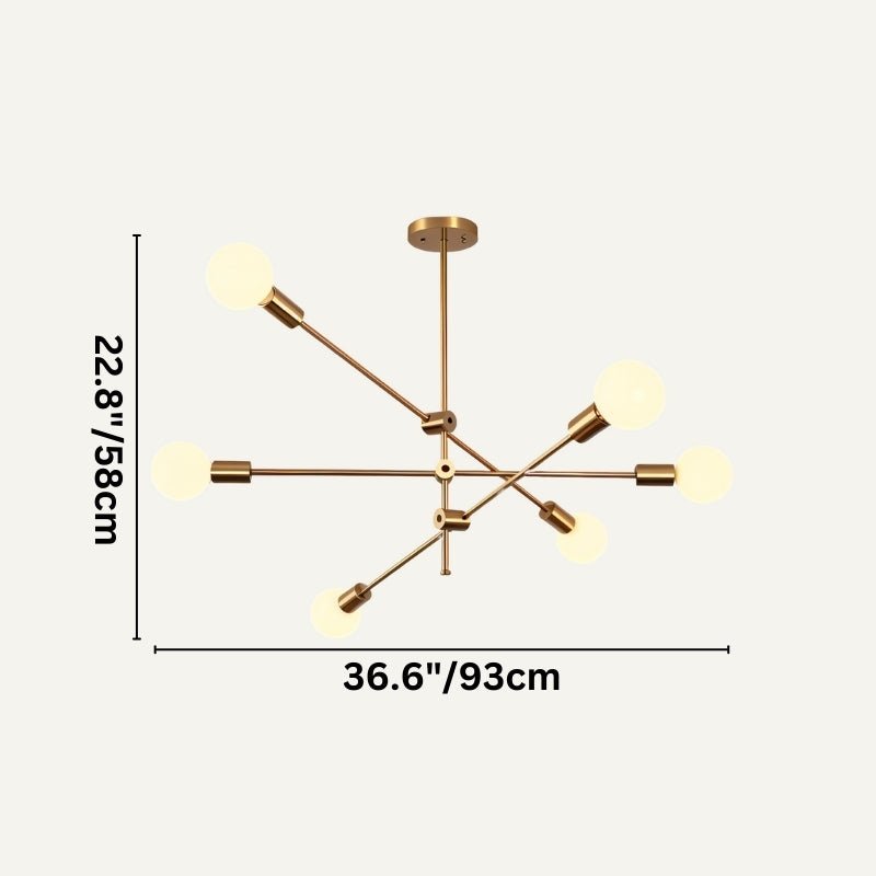 Freyza - AuroraGlow | Elegant Modern Gold Sunburst Chandelier Light