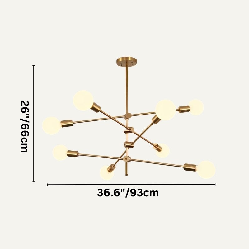 Freyza - AuroraGlow | Elegant Modern Gold Sunburst Chandelier Light