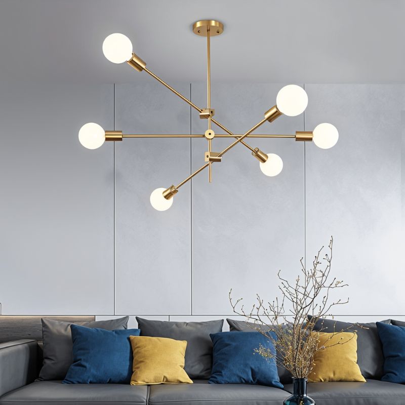 Freyza - AuroraGlow | Elegant Modern Gold Sunburst Chandelier Light