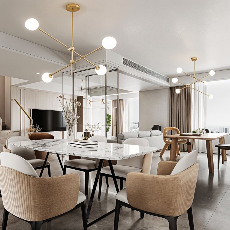Freyza - AuroraGlow | Elegant Modern Gold Sunburst Chandelier Light