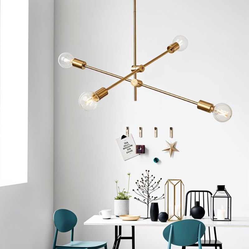 Freyza - AuroraGlow | Elegant Modern Gold Sunburst Chandelier Light