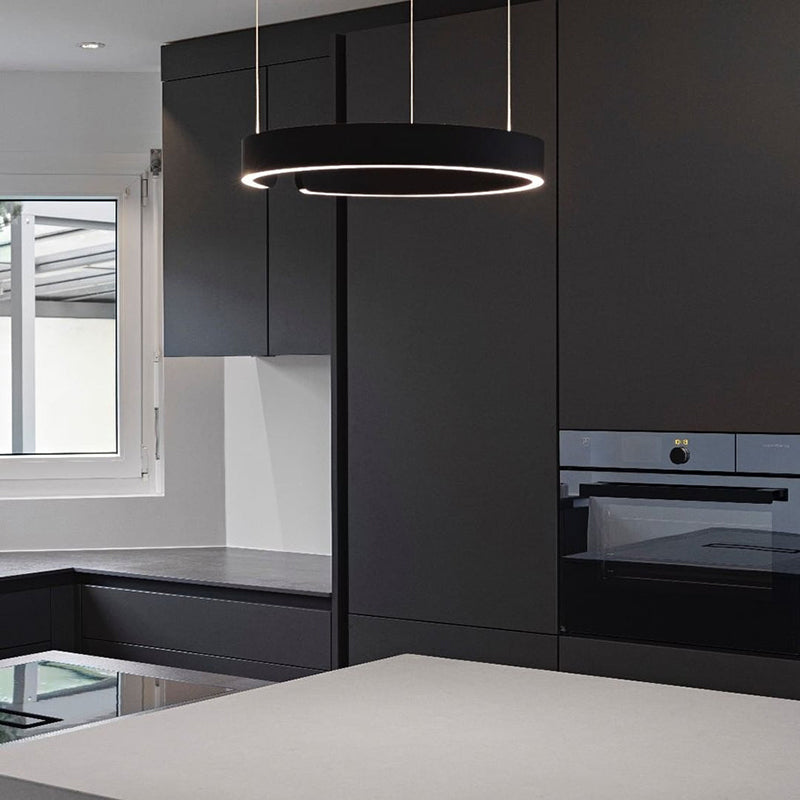 Aurum Collection | Brass Pendant Light with Integrated LED | Sleek Modern Design for Elegant Kitchen Lighting 0