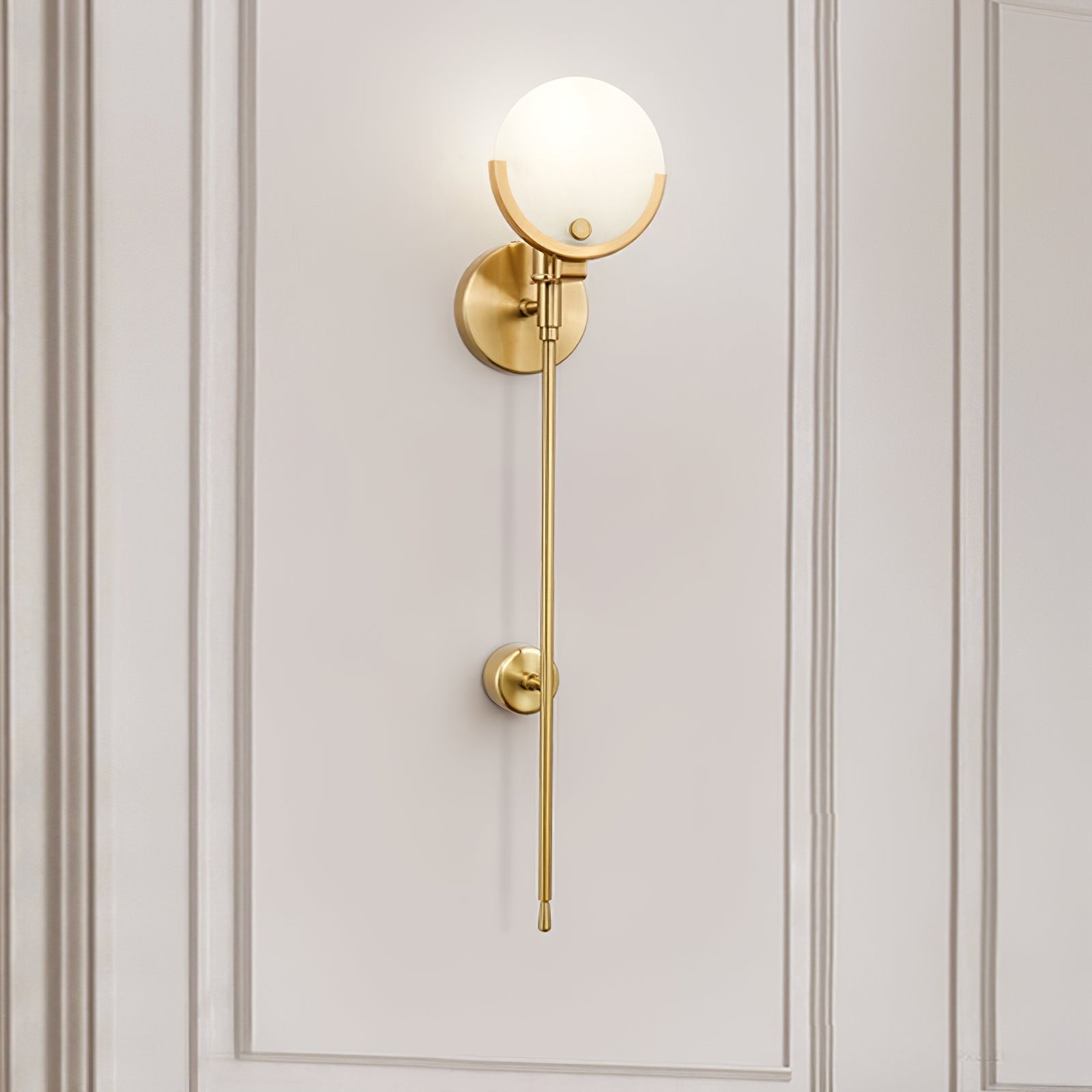 Freyza | Ljomuvyo Wandleuchte aus Messing und Alabaster – Schlafzimmer, Flur
