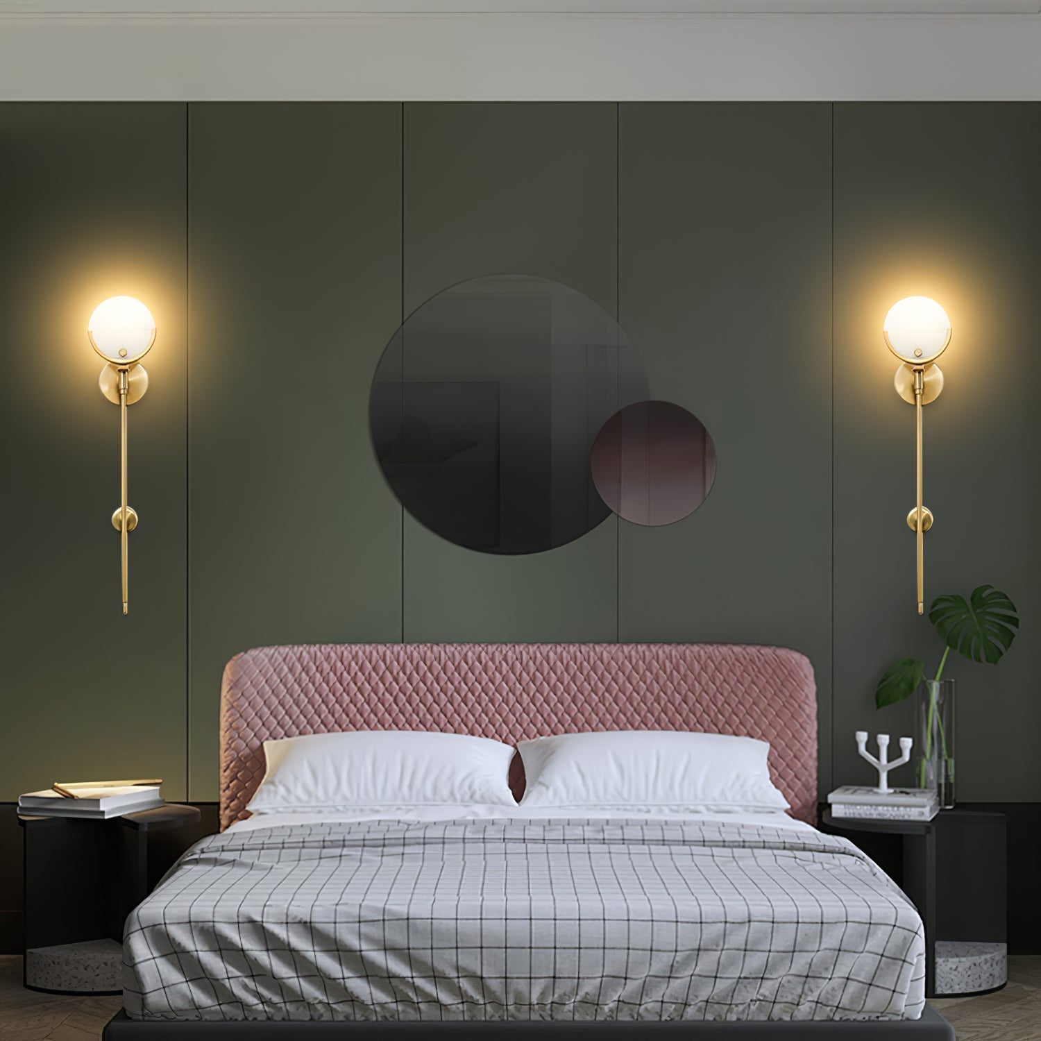 Freyza | Messing-Wandleuchte für Innenräume – Schlafzimmer, Wohnzimmer