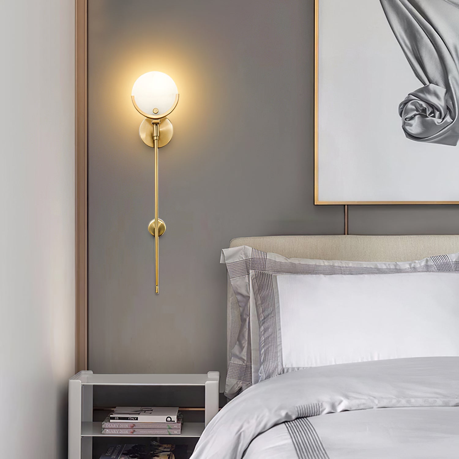 Freyza | Messing-Wandleuchte für Innenräume – Schlafzimmer, Wohnzimmer