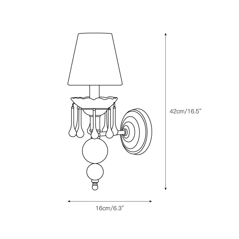 Freyza | Applique murale en tissu de luxe postmoderne avec cristaux Qvistuvyh – chambre moderne, couloir