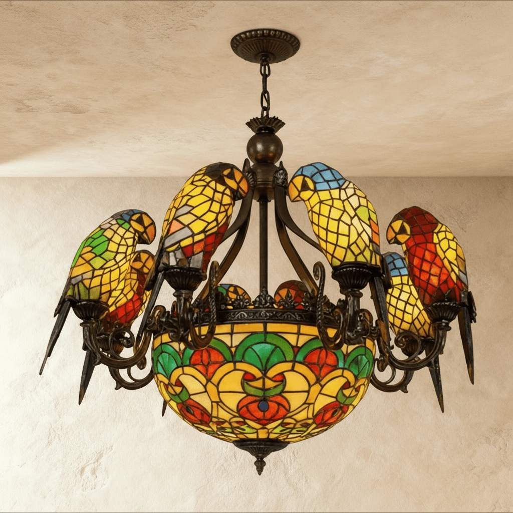 Freyza - Elegant Rustic Glass Dining Room Chandelier Light