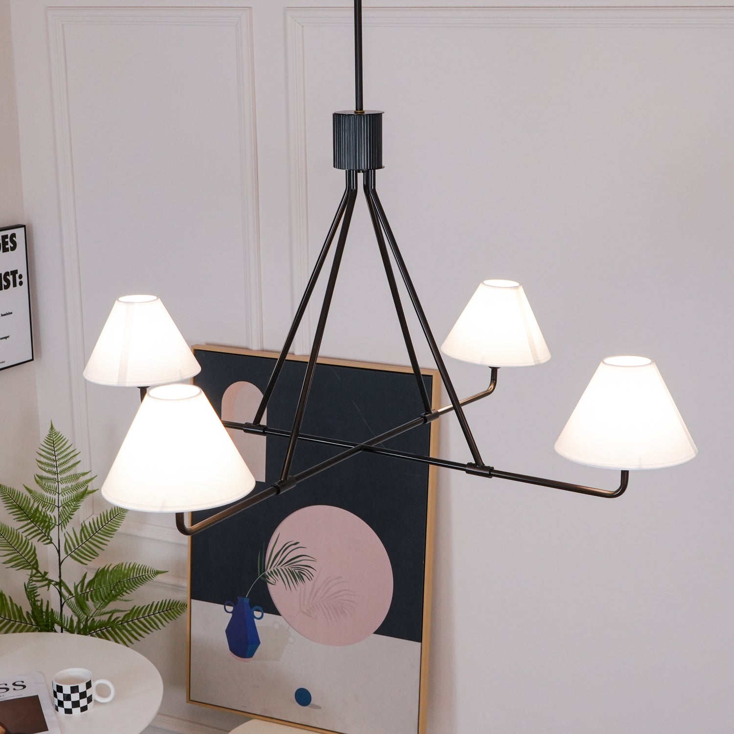 Freyza | Ornuvyh Vintage-Industrieller Stoff-Kronleuchter – Industrielles Esszimmer, Wohnzimmer