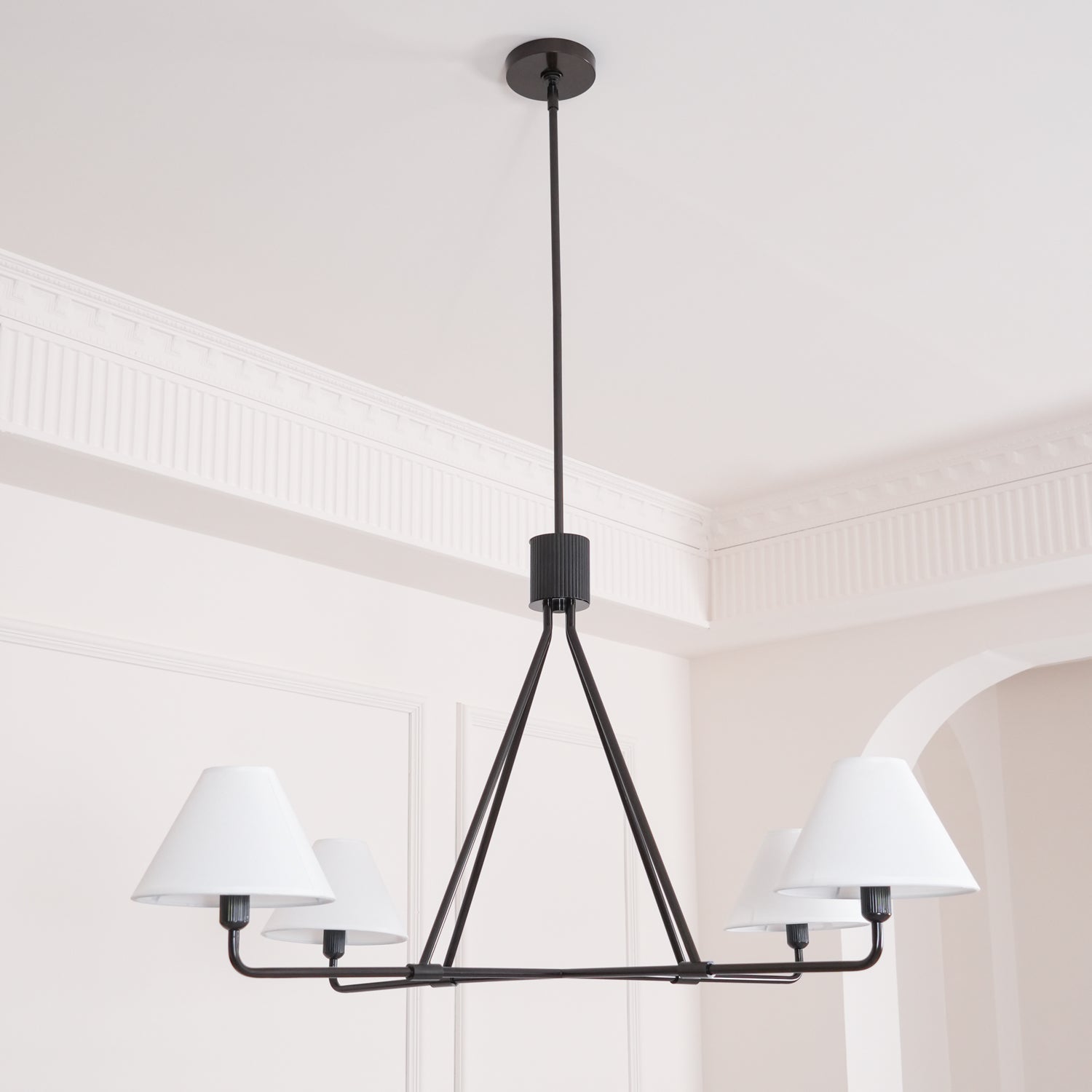 Freyza | Ornuvyh Vintage-Industrieller Stoff-Kronleuchter – Industrielles Esszimmer, Wohnzimmer
