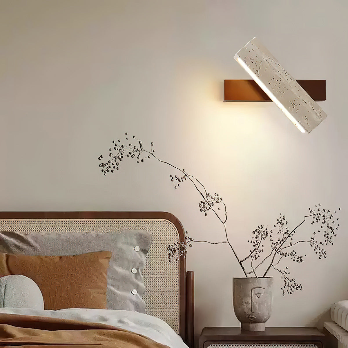 Freyza | Ostruvyo Linear Walnut Wall Light – Bedroom Hallway