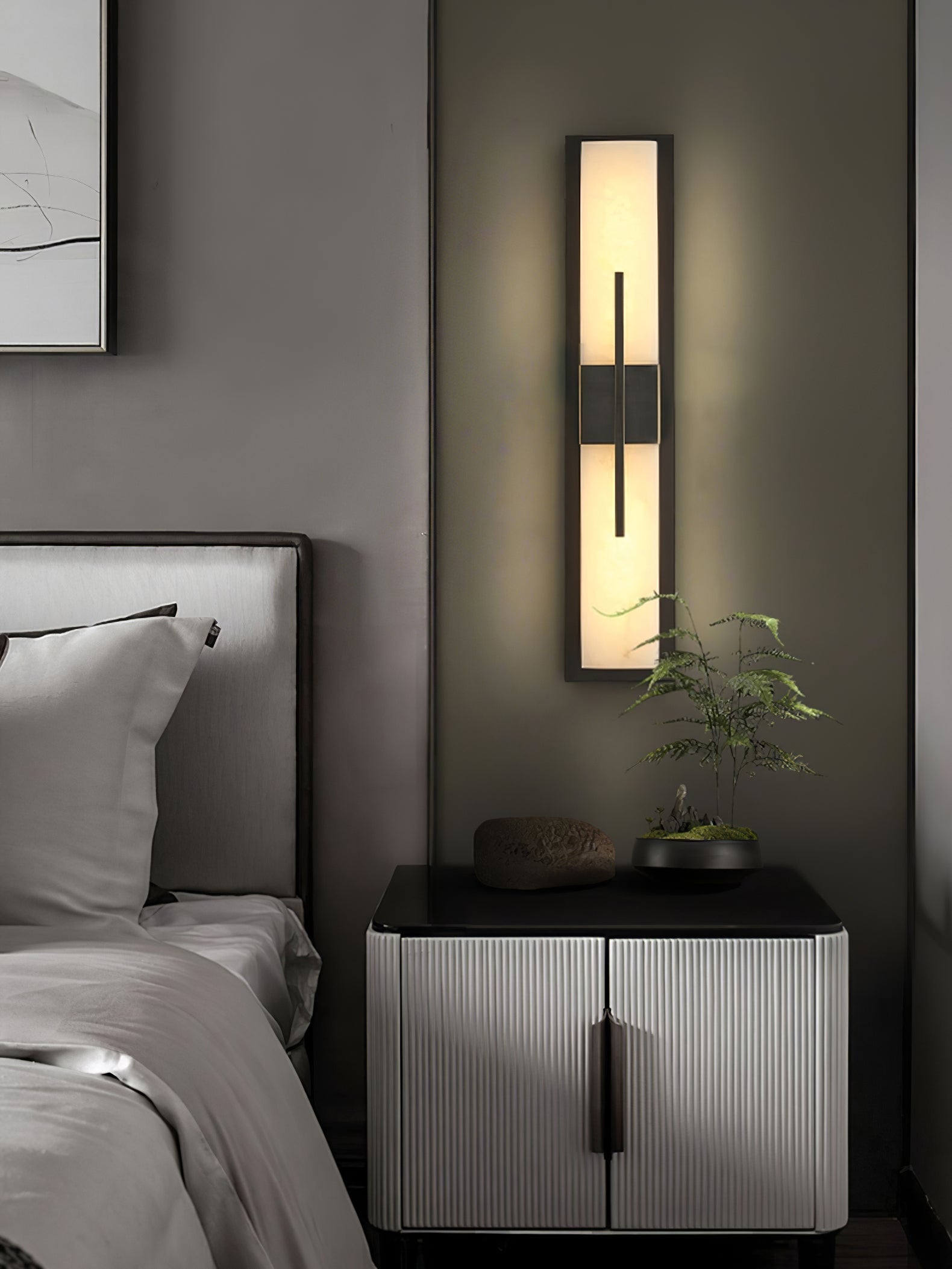 Freyza | Lylirel Applique murale rectangulaire en albâtre – Chambre, couloir