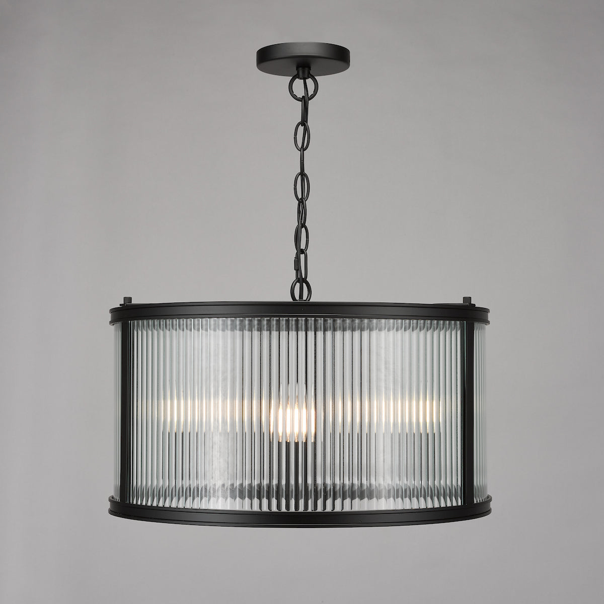 Bianka | Elegant Modern 3-Light Pendant with Ribbed Glass Shades 2