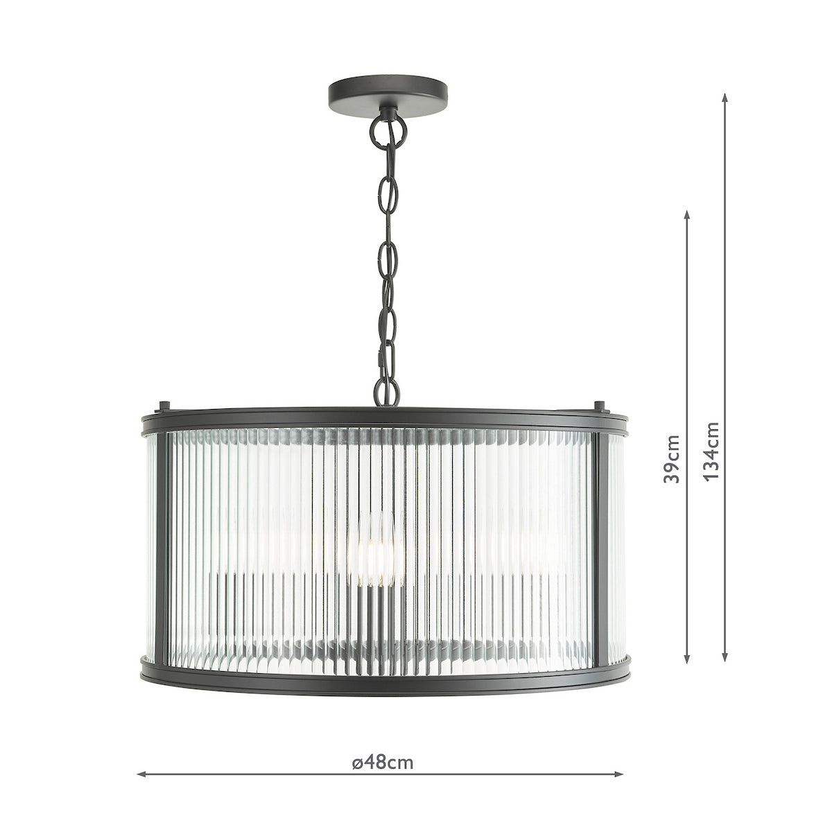 Bianka | Elegant Modern 3-Light Pendant with Ribbed Glass Shades 6