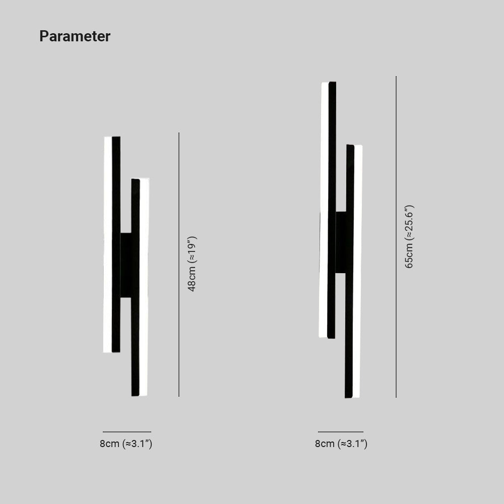Freyza | Cyral Minimalist Geometric Black White Indoor Wall Light – Minimalist Bedroom Living Room