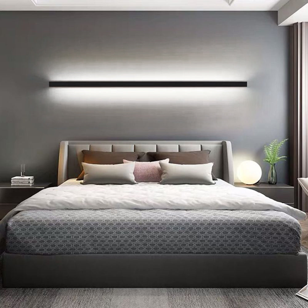 Freyza | Gravo minimalistische lineare schwarze goldene Innenwandleuchte – minimalistisches Schlafzimmer, Wohnzimmer