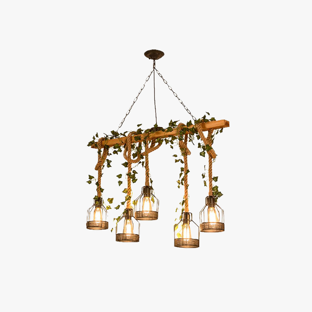 Freyza | 5-Light Wood Pendant Light – Vintage Kitchen Dining Room