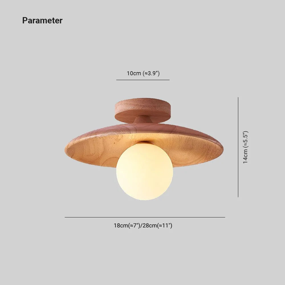 Freyza | Oaki flache Deckenleuchte – Schlafzimmer, Flur, Küche
