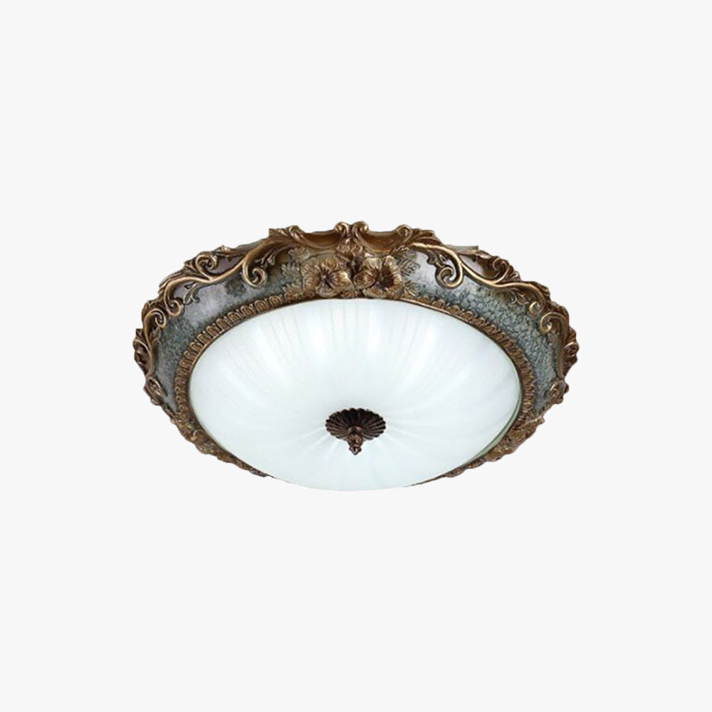 Freyza | Plafonnier à ras de plafond en résine et laiton – Chambre, couloir, cuisine