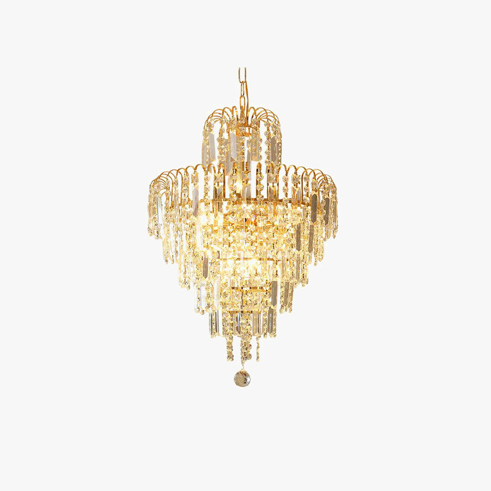 Freyza | Lustre doré en cristal – Salle à manger, salon