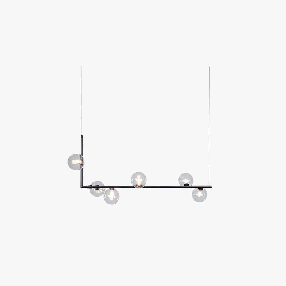 Freyza | Suspension noire et dorée à 8 lumières – Style minimaliste pour cuisine et salle à manger