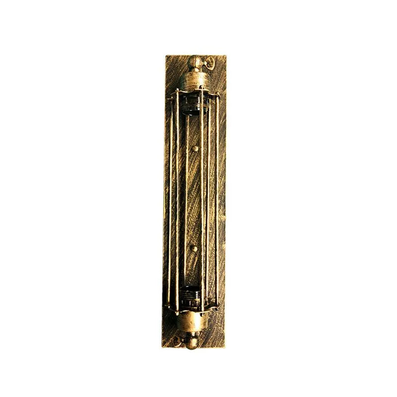 Freyza | Tronel Vintage Cylinder Black Gold Indoor Wall Light – Vintage Bedroom Living Room