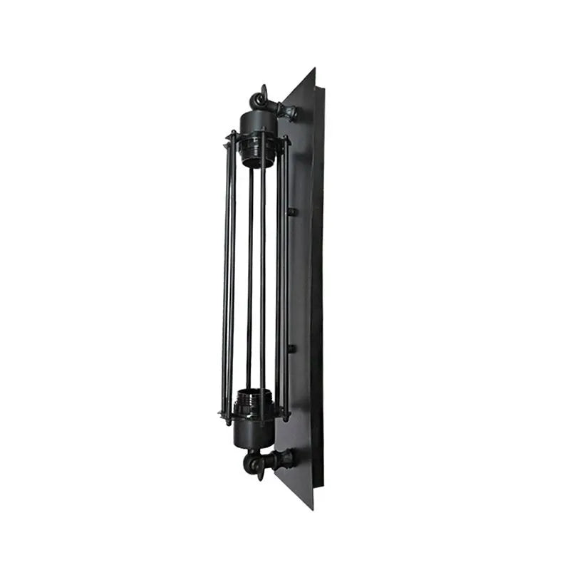 Freyza | Tronel Vintage Cylinder Black Gold Indoor Wall Light – Vintage Bedroom Living Room