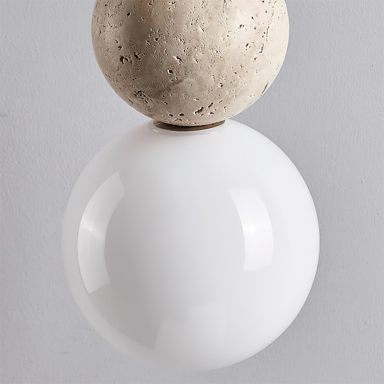 Freyza | Suspension boule en travertin – Luminaire pour cuisine et salle à manger