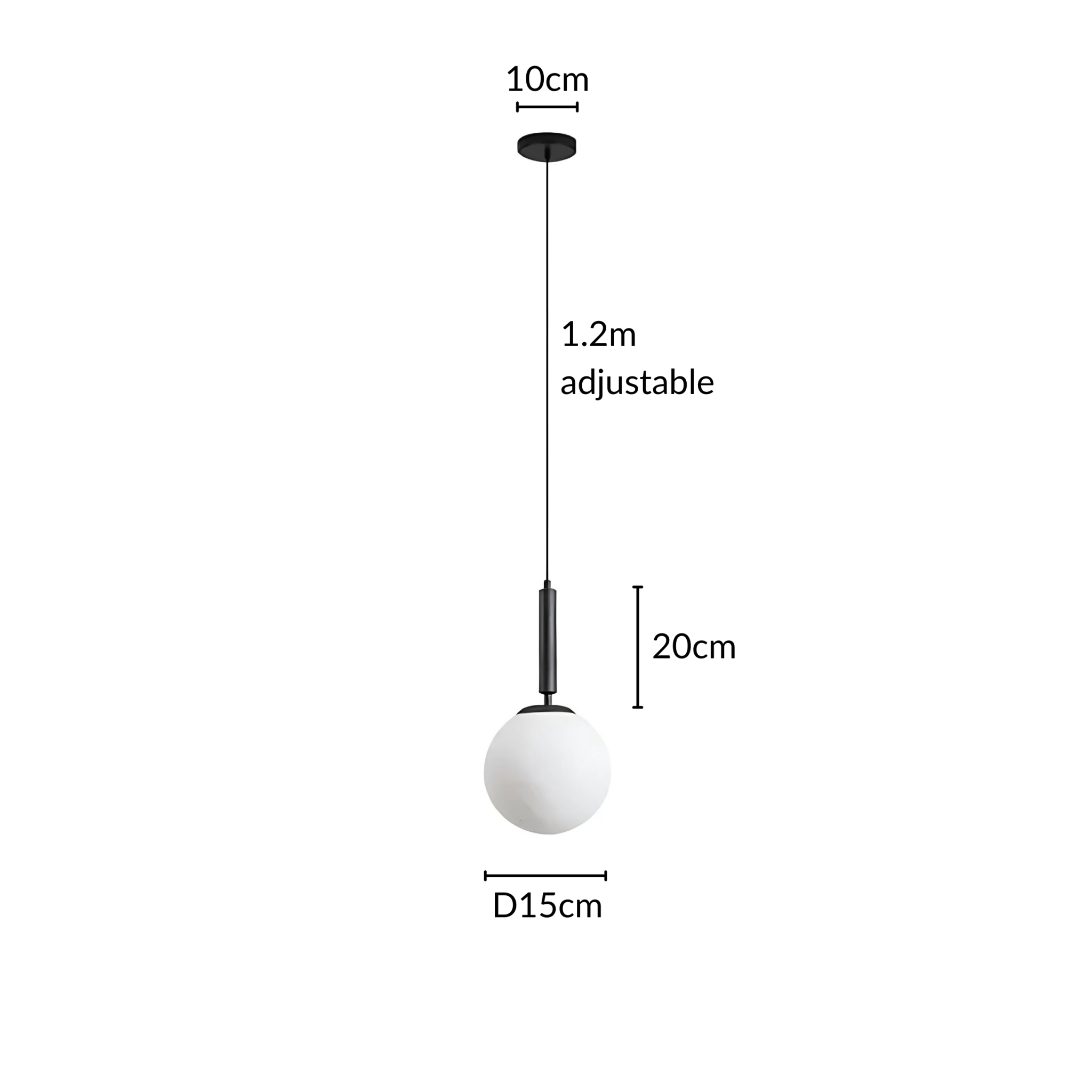 Freyza - BauerLight | Modern Black Glass Pendant Light for Kitchen Lighting